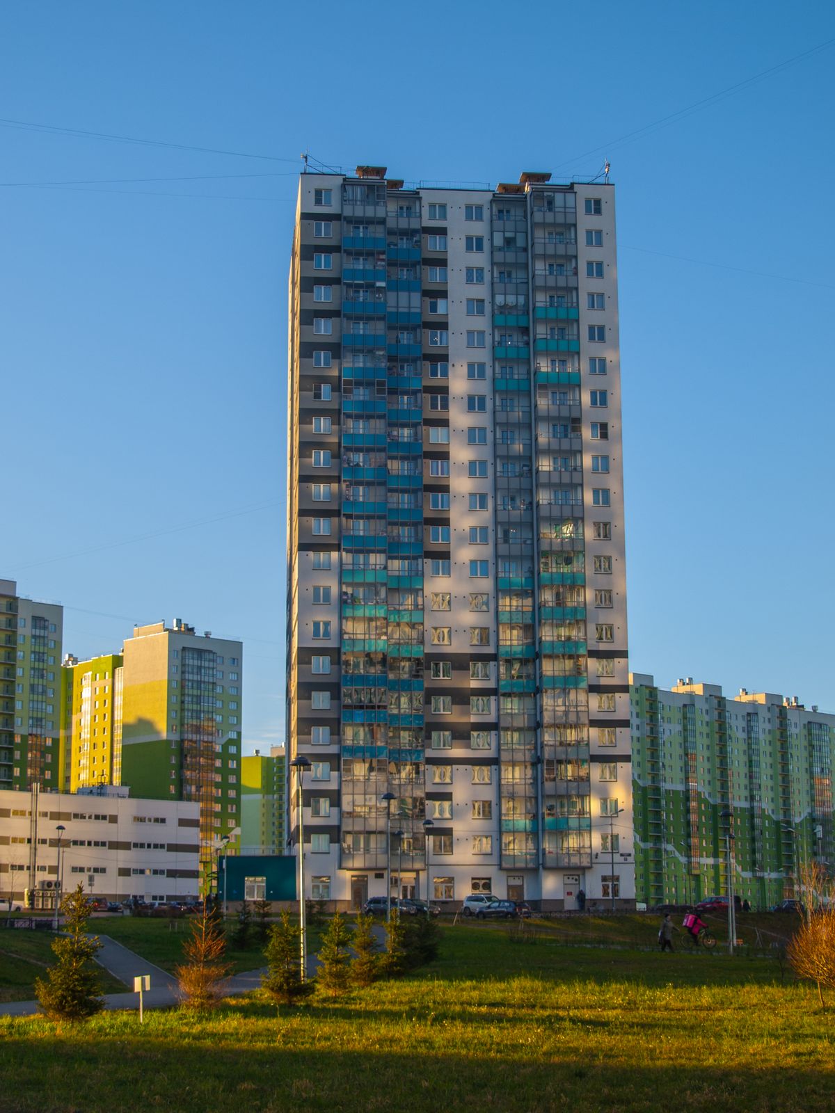 Residential tower against the sky