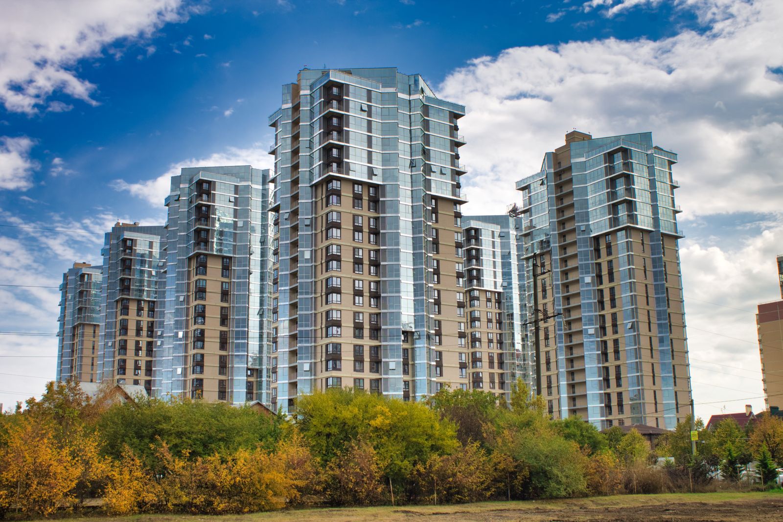 Modern residential skyscrapers